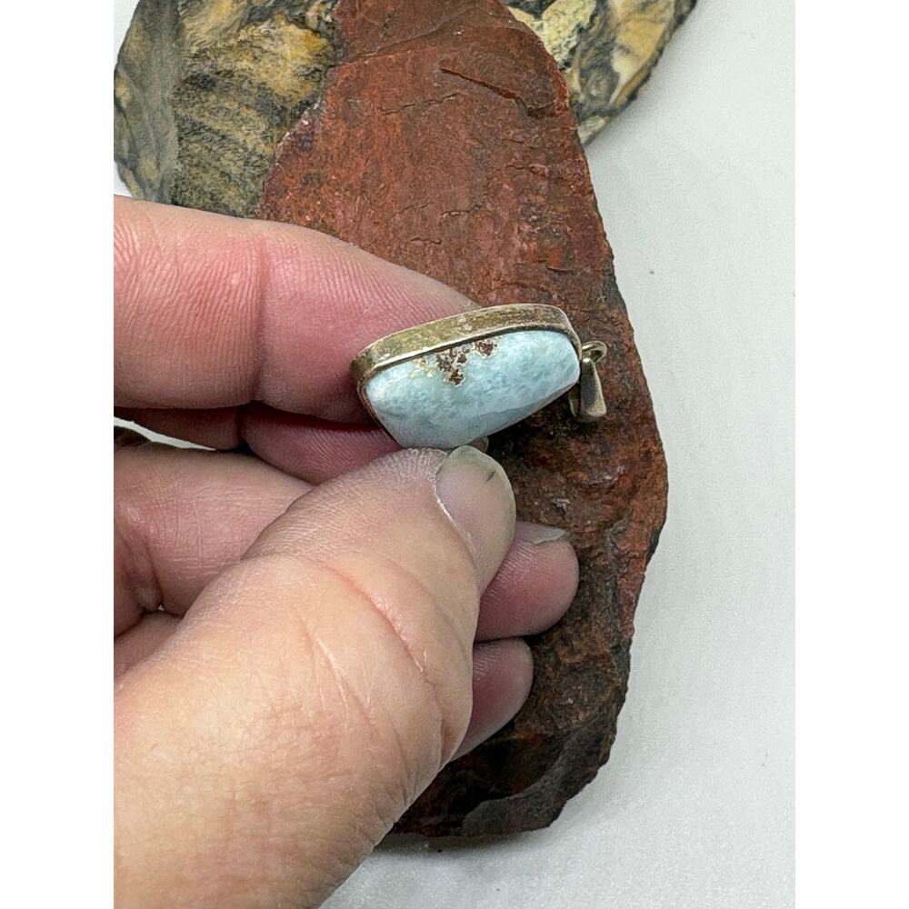 Vintage Larimar Pendant and Earrings Set. 90s. - Picture 4 of 7